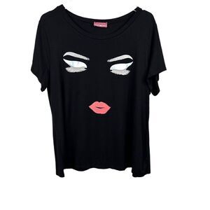 RAGDOLL Short Sleeve Top in Black Women's Size XL